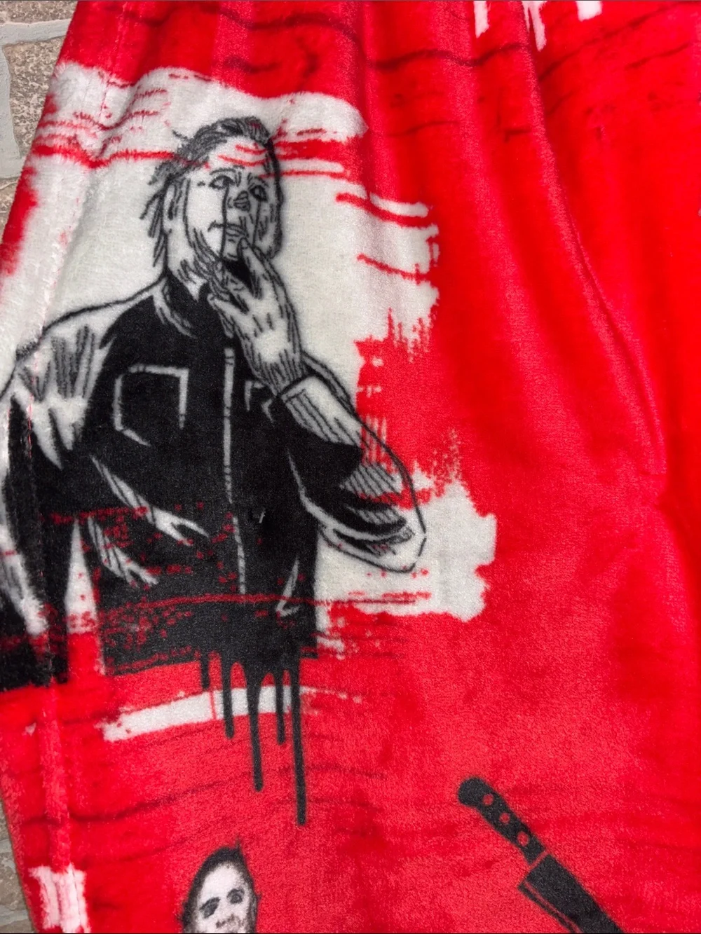 New Release Michael Myers Halloween blanket, graphic red background